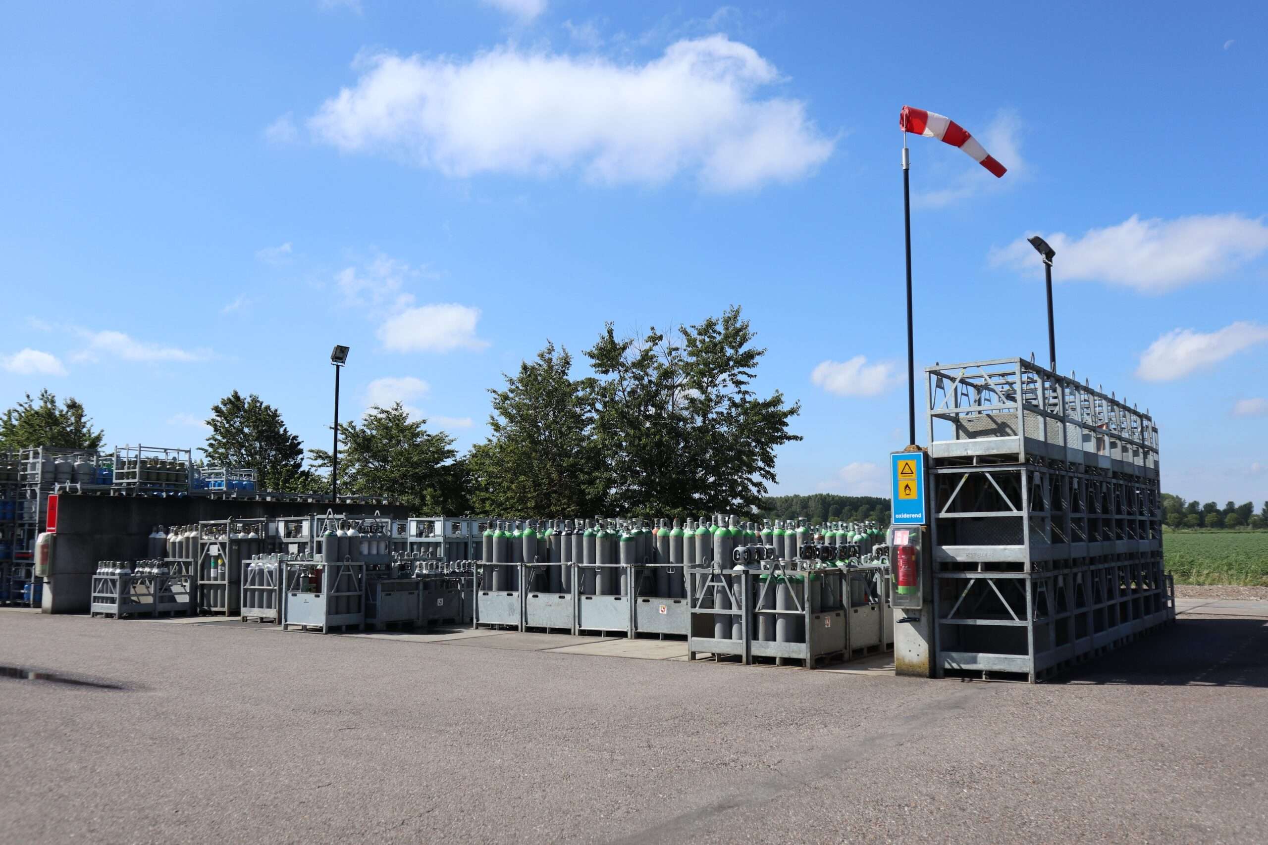 Gasflessen opslag Middelharnis industriële gassen